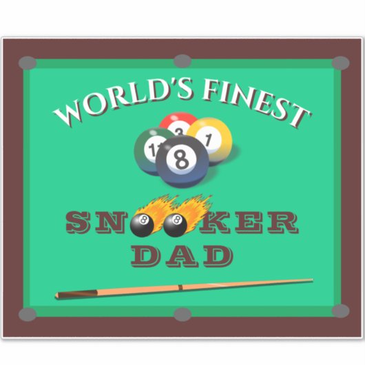 Grappige Groene Pooltafel Snooker Vader Vaderdag Sticker (Voorkant)