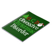 Grappige Groene Rode Kerst Verslaafd Notitieboek (Linkerzijde)
