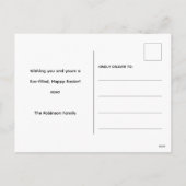 Grappige groene roze paashaas illustratie feestdagenkaart (Achterkant)