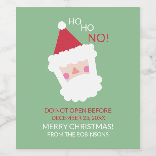 Grappige Groene Sinterklaas Gepersonaliseerde Kers Wijn Etiket (Enkel label)