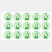 Grappige groene slang met maraca cartoon labels (Vel)