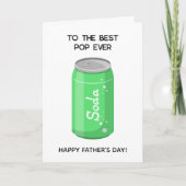 Grappige groene Soda Pop Pun Vaderdag Kaart (Voorkant)