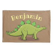Grappige groene stegosaurus dinosaurus cartoon kussensloop (Achterkant)