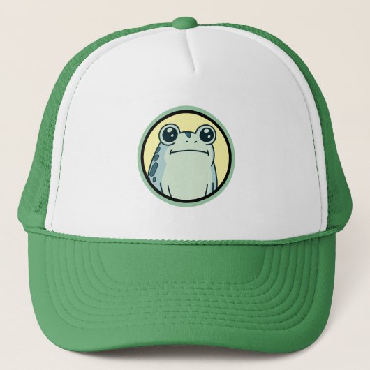 Grappige Groene Stoïcijnse Kikker Pad Trucker Pet (Voorkant)