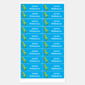 Grappige groene t rex dinosaurus cartoon gepersona labels (Vel)