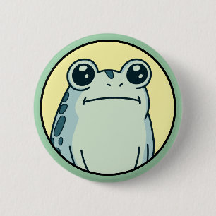 Grappige Groene Uitgestreken Kikker Pad  Ronde Button 5,7 Cm