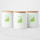 Grappige groene vleesetende pitcher plants cartoon voedselcontainer etiket (Flessen)