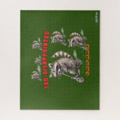 Grappige groene wasbeer scooter legpuzzel (Verticaal)