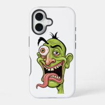 Grappige Groene Zombie Caricatuur iPhone Hoes
