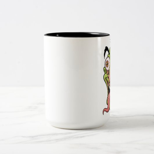 Grappige Groene Zombie Cartoon Koffie Mok – Quirky (Center)