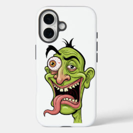 Grappige groene Zombie Karikatuur iPhone Case