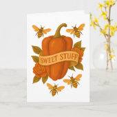 Grappige groente – Sweet Pepper Bee & Flower Tatto Kaart (Gele Bloem)