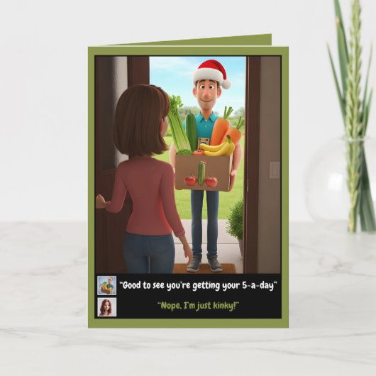 Grappige groente thema Kerstmis Kaart (Voorkant)