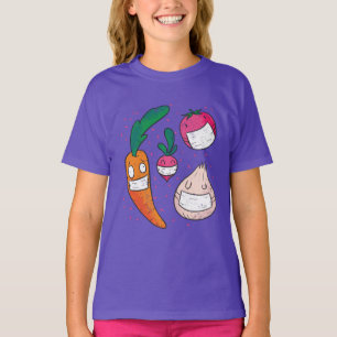 Grappige Groenten in Gezichtsmaskers T-shirt