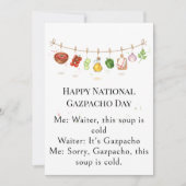 grappige groenten Nationale Gazpacho Dag Bedankkaart (Voorkant)