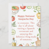 grappige groenten Nationale Gazpacho Dag Bedankkaart (Voorkant)