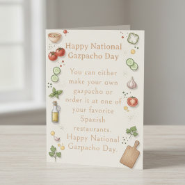 grappige groenten Nationale Gazpacho Dag Bedankkaart