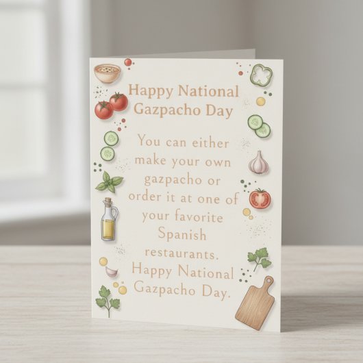 grappige groenten Nationale Gazpacho Dag Bedankkaart