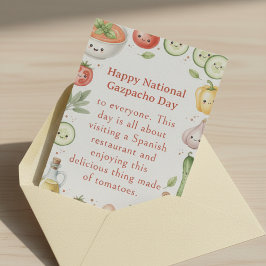 grappige groenten Nationale Gazpacho Dag Bedankkaart