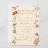 grappige groenten Nationale Gazpacho Dag Bedankkaart (Voorkant)