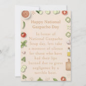 grappige groenten Nationale Gazpacho Dag Bedankkaart (Voorkant)