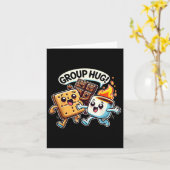 Grappige Groep Knuffel Marshmellow Smores Outdoor Kaart (Gele Bloem)