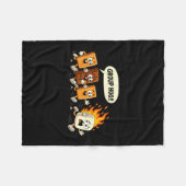 Grappige groepsknuffel marshmallow kampvuur smores fleece deken (Voorkant (Horizontaal))