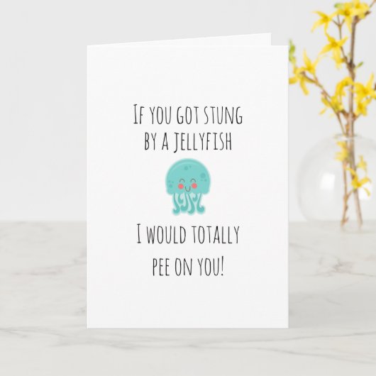 Grappige Groet Kwallen Kaart (Gele Bloem)