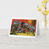 Grappige Groeten Uit De Woestijn Vintage Kaart (Gele Bloem)