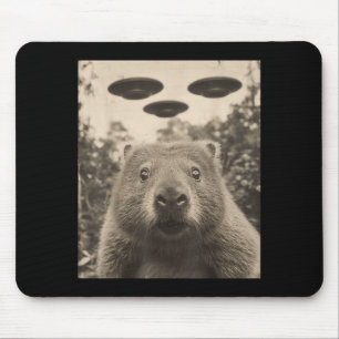 Grappige Grondhond Selfie Met Ufos Rare Grondhond Muismat