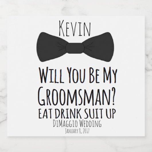 Grappige Groomsman Bier Fles Labels, Groomsman Bier Etiket (Enkel label)