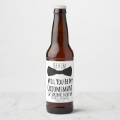 Grappige Groomsman Bier Fles Labels, Groomsman Bier Etiket (Voorkant)