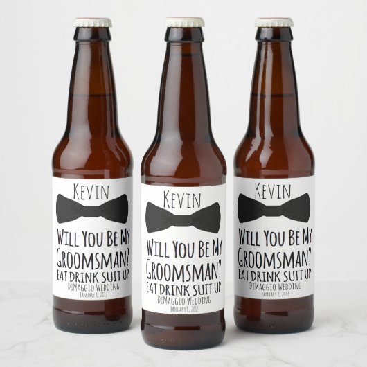 Grappige Groomsman Bier Fles Labels, Groomsman Etiket (Flessen)
