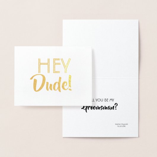 Grappige Groomsman of Beste Man - Hey Dude Folie Kaarten (Display)