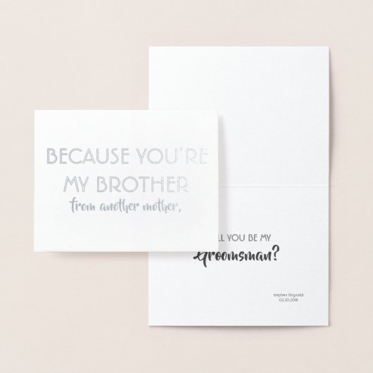 Grappige Groomsman of Beste Man - Je bent mijn bro Folie Kaarten (Display)