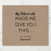 Grappige Groomsman uitnodiging Bier Etiket (Enkel label)