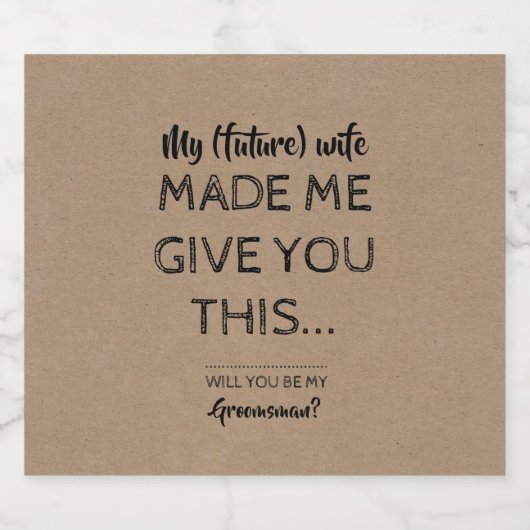 Grappige Groomsman uitnodiging Bier Etiket (Enkel label)