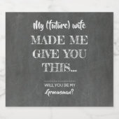 Grappige Groomsman voorstel Bier Etiket (Enkel label)