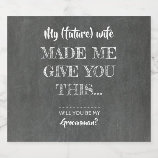 Grappige Groomsman voorstel Bier Etiket (Enkel label)