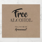 Grappige Groomsman voorstel Bier Etiket (Enkel label)