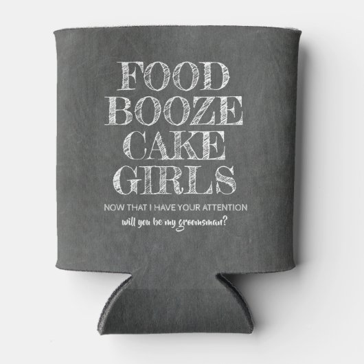 Grappige Groomsman voorstel Blikjeskoeler (Voorkant)