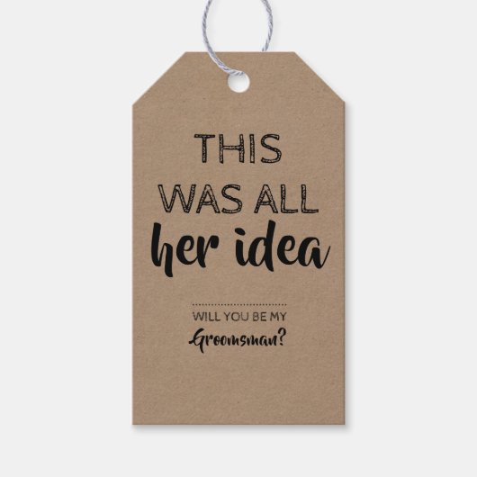 Grappige Groomsman voorstel Cadeaulabel (Voorkant)