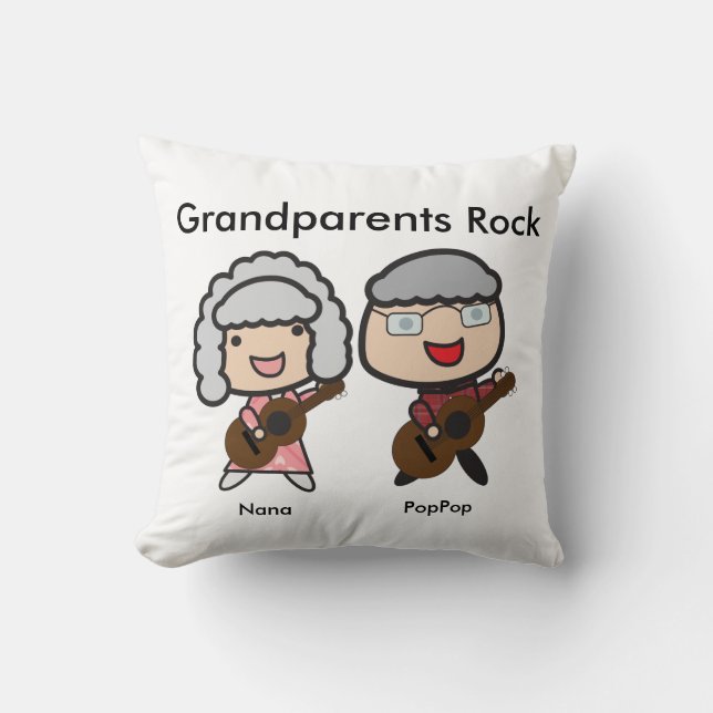 Grappige Grootouders Rock Gitaar Personaliseren Kussen (Voorkant)