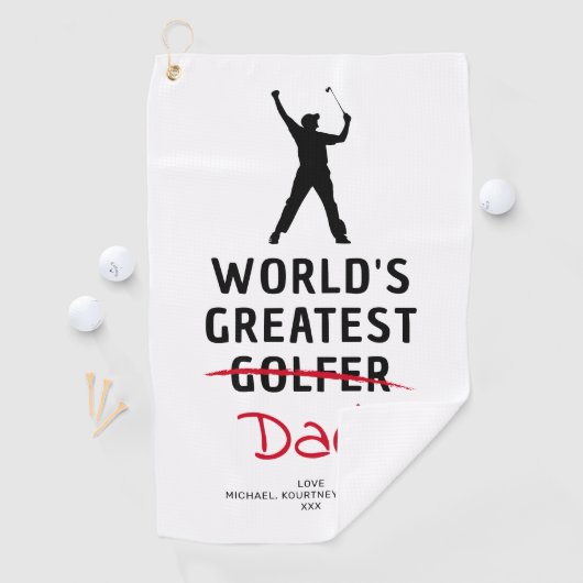 Grappige Grootste Golfer Custom Foto Vaderdag Golfhanddoek (Insitu)