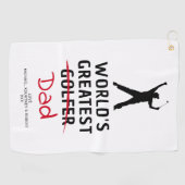 Grappige Grootste Golfer Custom Foto Vaderdag Golfhanddoek (Horizontaal)