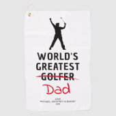 Grappige Grootste Golfer Custom Foto Vaderdag Golfhanddoek (Voorkant)