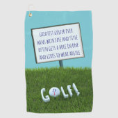 Grappige grootste golfer ooit gedicht monogram golfhanddoek (Voorkant)
