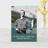 Grappige Grootste HoofdBaiter Douane Vaderdag Kaart (Gele Bloem)