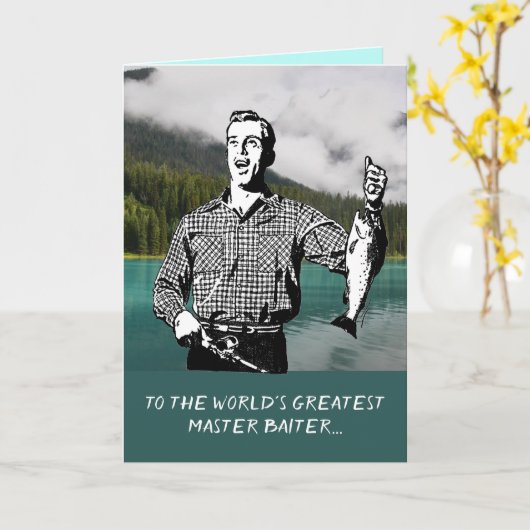 Grappige Grootste HoofdBaiter Douane Vaderdag Kaart (Gele Bloem)