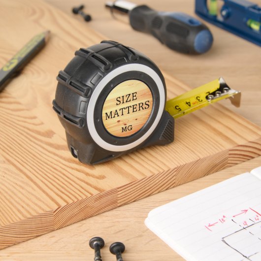 Grappige GROOTTE ZAKEN of Jouw tekst Monogram Rolmaat (Houtwerk)